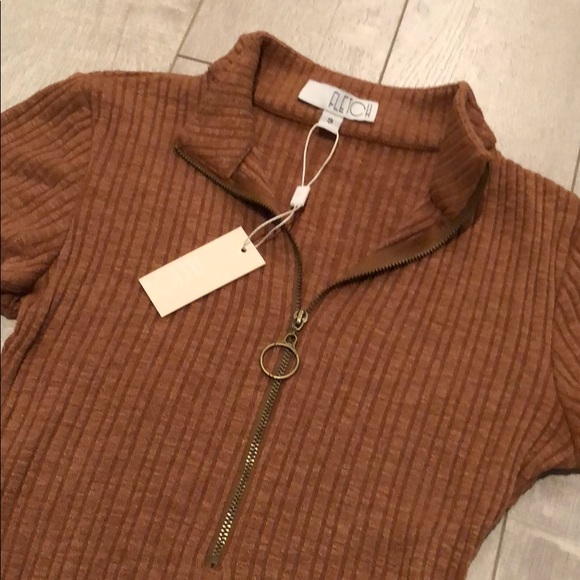 Brown Ribbed Bodysuit - Picture 2 of 3